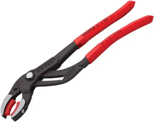 KNIPEX 87 21 250 SBA 9.8&quot; Overall Length, V-Jaw Jaw Type Pipe &amp; Plumber Pliers