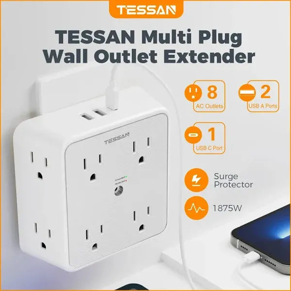 TESSAN Surge Protector Outlet Extender