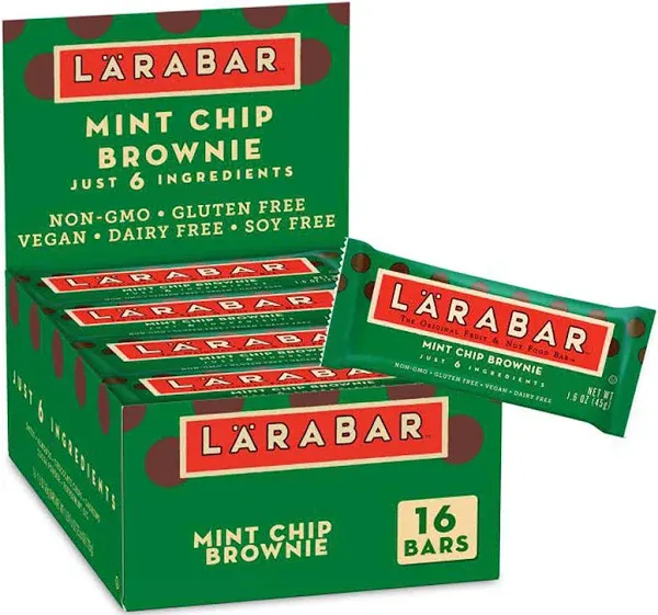 Larabar Gluten Free Fruit & Nut Bar Mint Chip Brownie 16 Bars