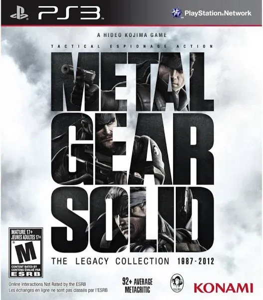 Metal Gear Solid The Legacy Collection (Sony Playstation 3, 2013) PS3 Sealed NIB