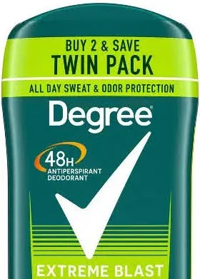 Degree Men Extreme Blast Invisible Stick Deodorant, 2.7 Oz, 6 Pack