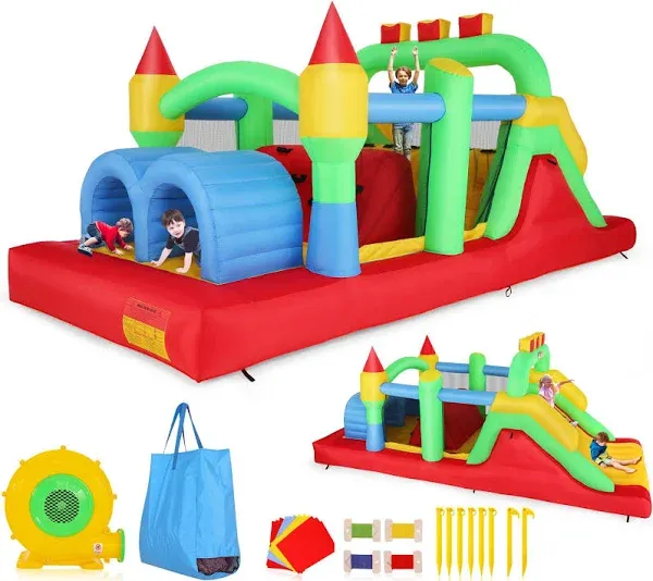 Bounce House for Big Kids 8-12, 18 X 8.2FT Kids 3-6 Inflatable Obstacle Course W