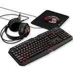 Gaming Keyboard and Mouse and Headset and Mouse Pad, X9 4 in 1 RGB Gaming Bun...