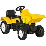 Aosom Kids No Power Ride On Excavator with Manual Control Bucket, Pretend Play Toddler Tractor with Forward Backward Function