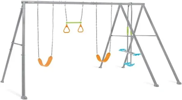 Intex 4 Activity Feature Outdoor Playground Swing Set w/Trapeze Bar(Open Box)