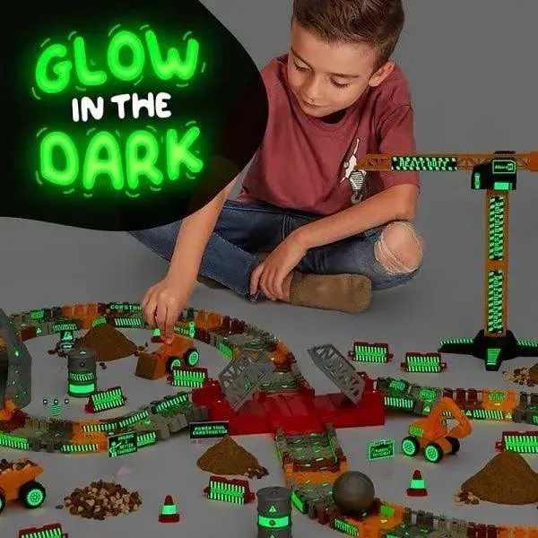 Jitterygit Glow in The Dark Construction Track Set