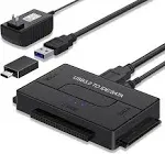 YINNCEEN USB 3.0 to SATA IDE Hard Drive Reader, External Hard Drive Ultra Recovery Converter Universal Hard Drive Adapter Kit for 2.5/3.5 HDD/SSD