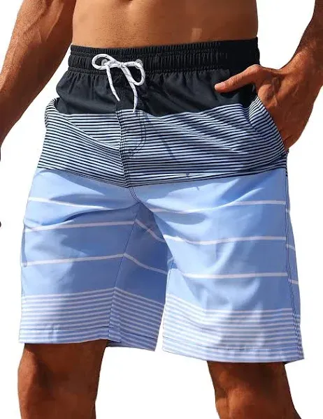 ELETOP Men's Quick Dry Swim Trunks with Mesh Lining