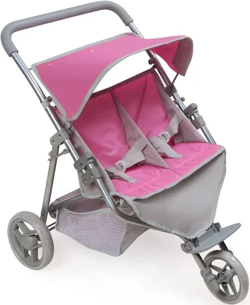 Badger Basket Trek 3-Wheel Folding Twin Doll Jogging Stroller