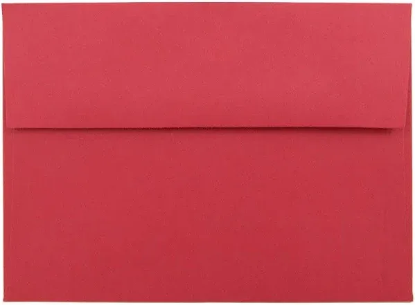 JAM Paper A7 Colored Invitation Envelopes 5.25&#034; x 7.25&#034; Red Recycled 15945