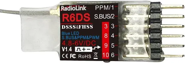 Radiolink r6ds 2.4G 6CH receiver for AT9 AT9S AT10