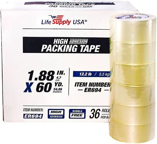 LifeSupplyUSA 36 Rolls Heavy Duty Packing Tape