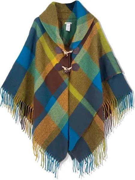 Moss Rose Women's Travel Plaid Shawl Wrap Open Front Poncho Cape for Fall Winter