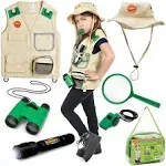 Born Toys Backyard Safari Vest and Costume with Explorer Kit for Outdoor,Nature,