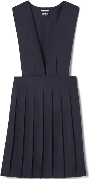 girls V-neck Jumper School Uniform Dress, Navy, 6 US