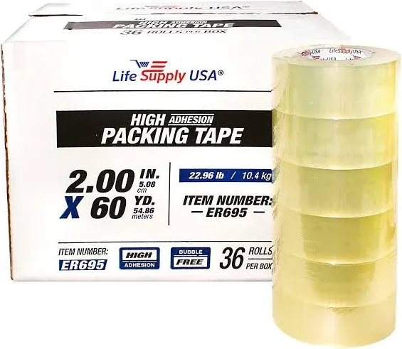 LifeSupplyUSA 36 Rolls Heavy Duty Packing Tape