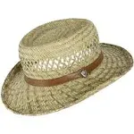 Ascentix Rush Straw Gambler Hat with Wide Brim - Natural Large