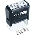 ExcelMark Rectangular Custom Self-Inking Stamp - Up to 3 Lines - 11 Color Choices and 17 Font Choices (Medium)