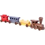 AmishToyBox.com Amish-Made Wooden Toy Train Play Set, 24" Long