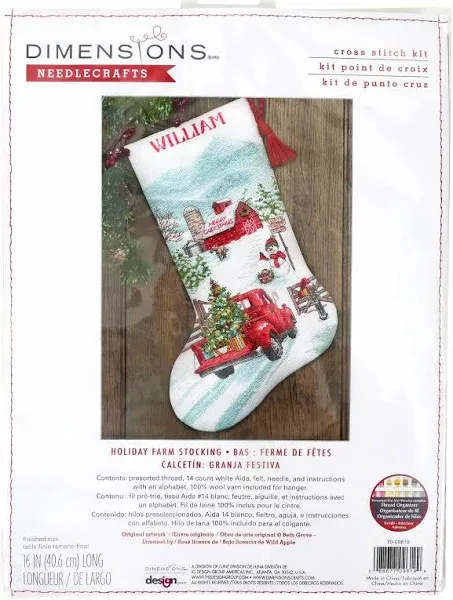 Dimensions Holiday Farm Stocking Counted Cross Stitch Kit