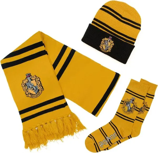 Culture Fly Harry Potter Scarf Beanie Socks Premium Knit 3pc Winter Bundle Gift Set