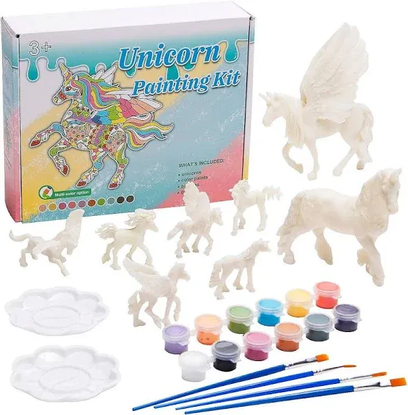 Fun Express DIY Unicorn Scultpure Painting Kit, All in One Kids Craft Kit, Birthday and Everday Gifts, Great for Creative Acitivity for Home and School