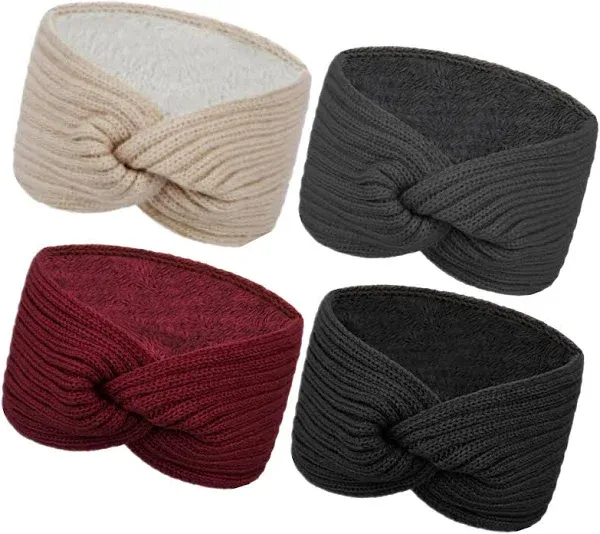 Warm Winter Headbands for Women Cable Crochet Turban Ear Warmer Headband Gift...