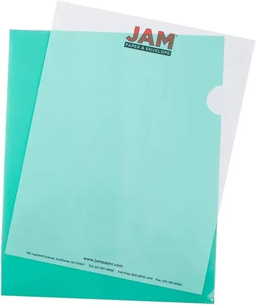 Jam Paper Green Plastic Sleeves