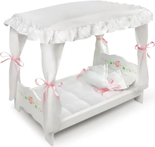 Badger Basket Doll Bed with Trundle - White Rose