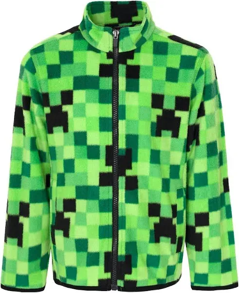 Minecraft Creeper Fleece Zip Up Jacket