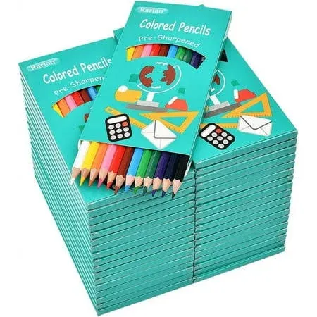 Colored Pencils Bulk, Pre-sharpened Colored for Kids, 12 Assorted Colors