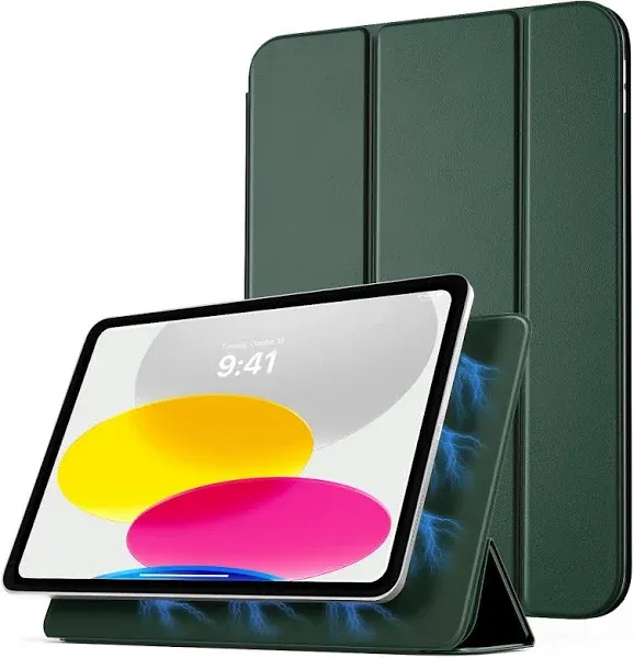 TiMOVO Magnetic Case for iPad 10th Generation 2022, iPad 10.9 inch Case, Slim Smart Folio, Magnetic Rebound Stand Leather Cover Case for iPad 10, Auto Wake/Sleep, Midnight Green