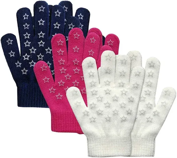 Evridwear Boys Girls Magic Stretch Gripper Gloves 3 Pair Pack