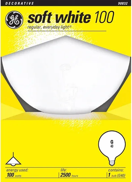 GE 100W G40 Globe Light Bulb