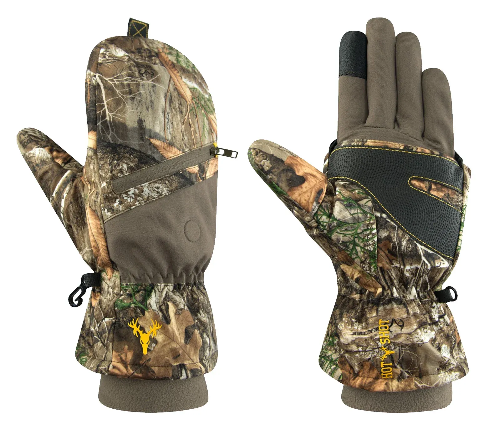 Men&#039;s Camo Pop-Top Mittens for Outdoor Hunting and Cold Weather