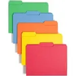 Smead Colored File Folders, 1/3-Cut Tabs: Assorted, Letter Size, 0.75&quot; Expansion, Assorted: Blue/Green/Orange/Red/Yellow, 100/Box ;