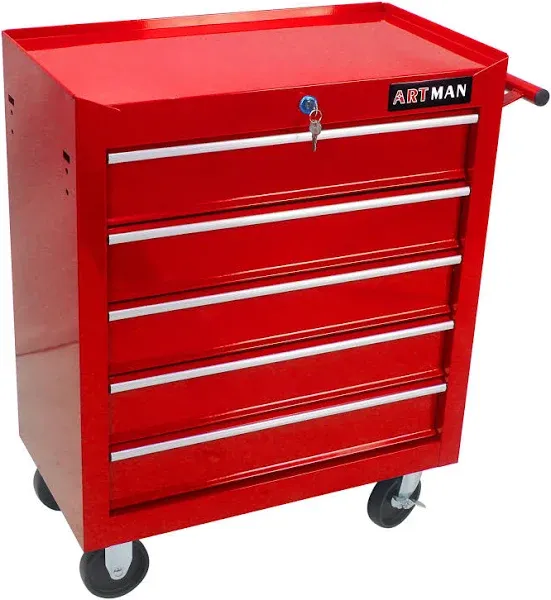 5 DRAWERS MULTIFUNCTIONA<wbr/>L TOOL CART WITH WHEELS with Ball Bearing Slide Handle