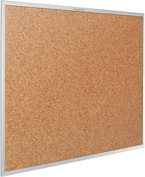 Quartet&#174; Classic Series Cork Bulletin Board, 60&quot; x 36&quot;, Tan Surface, Anodized Aluminum Frame ;