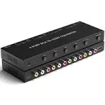 4 Port RCA to HDMI Converter 1080P/720P RCA Composite CVBS AV Switch to HDMI ...