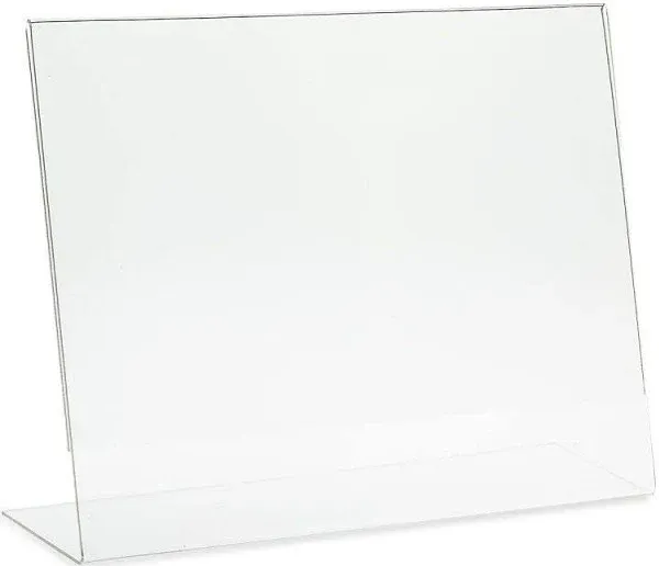 MaxGear Acrylic Sign Holder 8.5x11 6 Pack, Double Sided Clear Table Signs Stand, Vertical Flyer Holder, Plastic Sign Frame Display for Picture, Stores, Restaurants, Hotels, Office T Shape