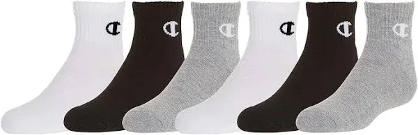 Champion Boy's 6-Pack Quarter Socks - CP10023-6-8.5 | Blain's Farm & Fleet