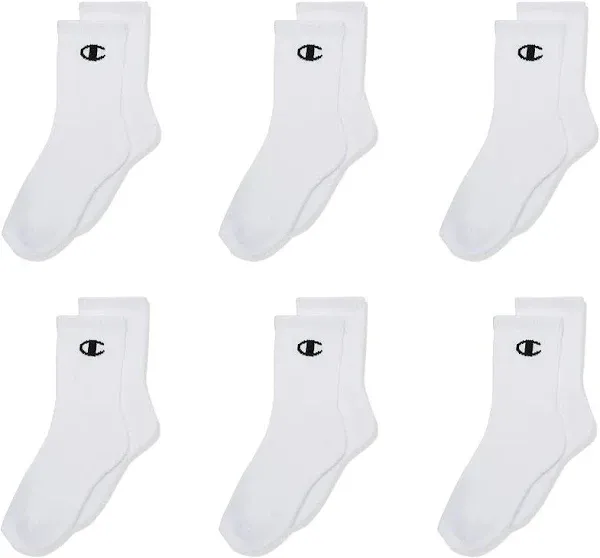 Champion Big Boys 6-pk. Logo Crew Socks ||P000732019||