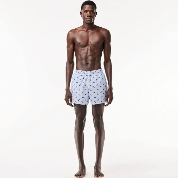 Lacoste Men's Crocodile Print Swim Trunks