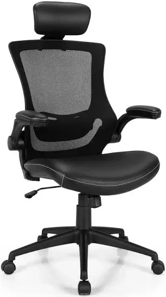 Costway Mesh Back Adjustable Swivel Office Chair Flip up Arms