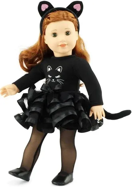 18 Inch Doll Clothes | New Improved! | 5 PC Black Cat Halloween Costume Tutu ...