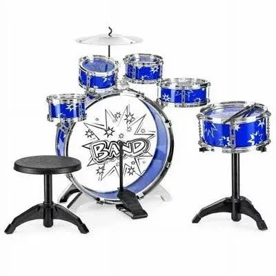 Best Choice Products 11-Piece Kids Starter Drum Set w/ Bass Drum, Tom Drums, Snare, Cymbal, Stool, Drumsticks - Black