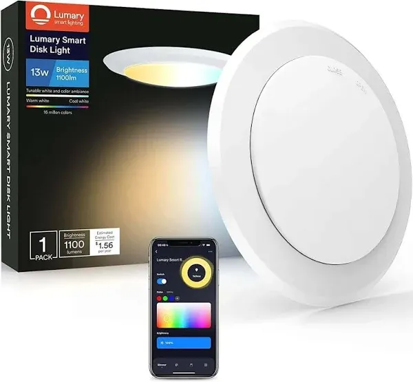 Lumary Wi-Fi Smart LED Disk Ceiling Light 13W 5/6 inch (Model B)