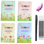 Groovd Children's Magic Copybooks - Reusable Grooved Writing Books for Kids - Handwriting Practice Workbooks, Calligraphy Learning Kit & Tracing