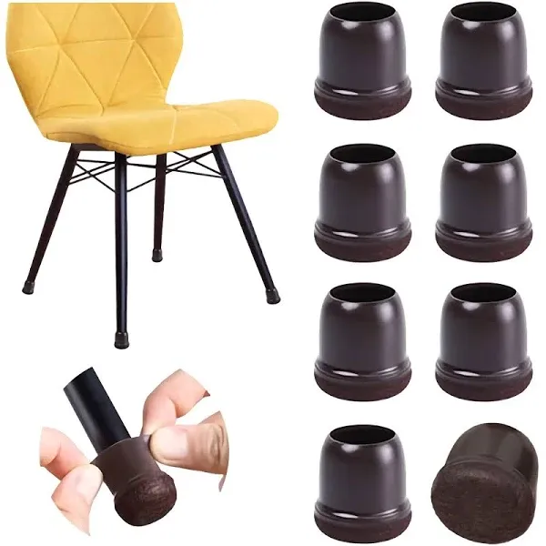 24 Pcs Extra Small Chair Leg Floor Protectors for Hardwood Floors Upgraded Rubber Chair Leg Caps with Felt Pads