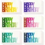 144 Pack Happy Birthday Cards Bulk with Envelopes, 6 Colorful Ombre Designs, Blank Inside (4x6 in)